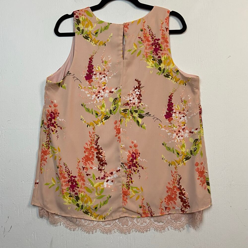 Worthington Women's Georgette Sleeveless Top Rose Smoke Floral Size Large NEW - Picture 6 of 15